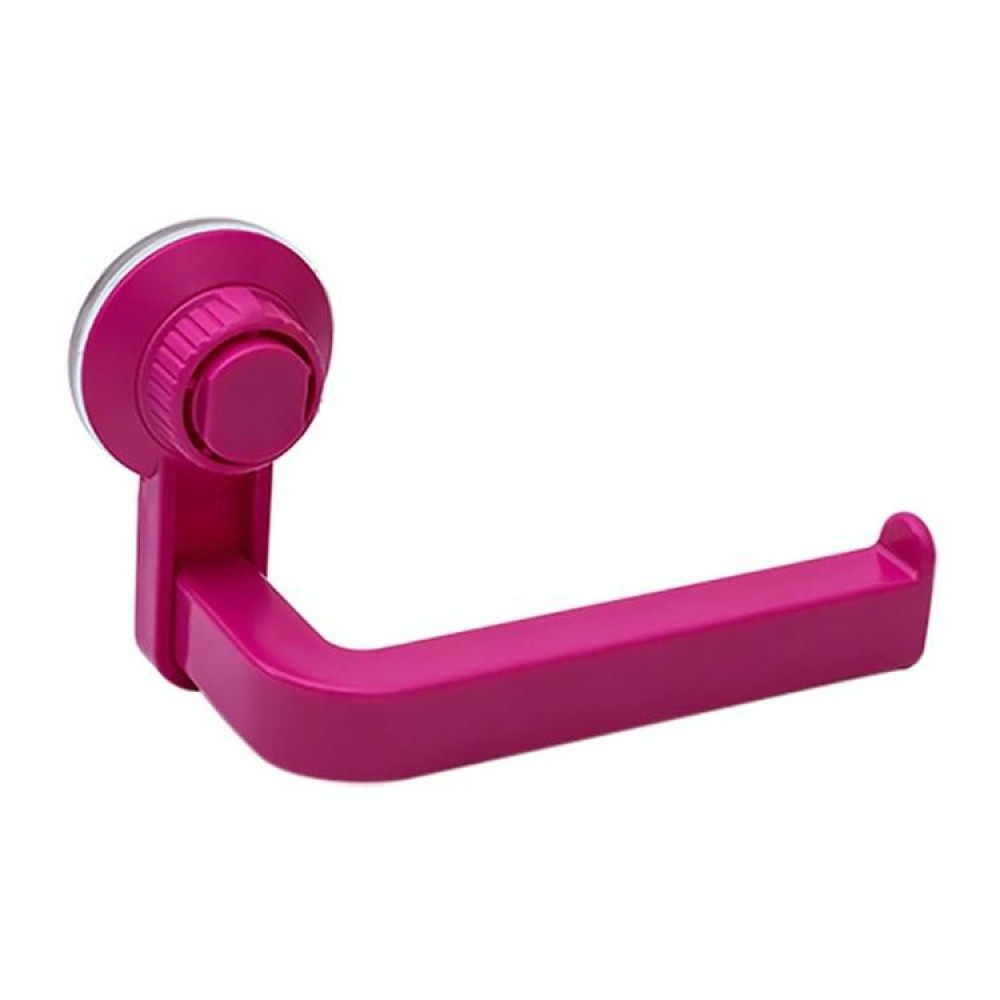 Toilet Paper Holder Suction Cup Wall Mount Removable Rack(Rose Red)