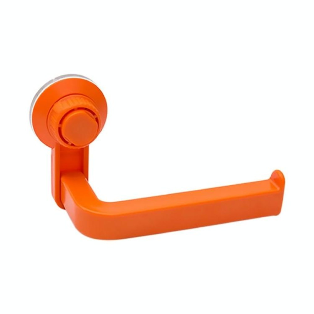 Toilet Paper Holder Suction Cup Wall Mount Removable Rack(Orange)