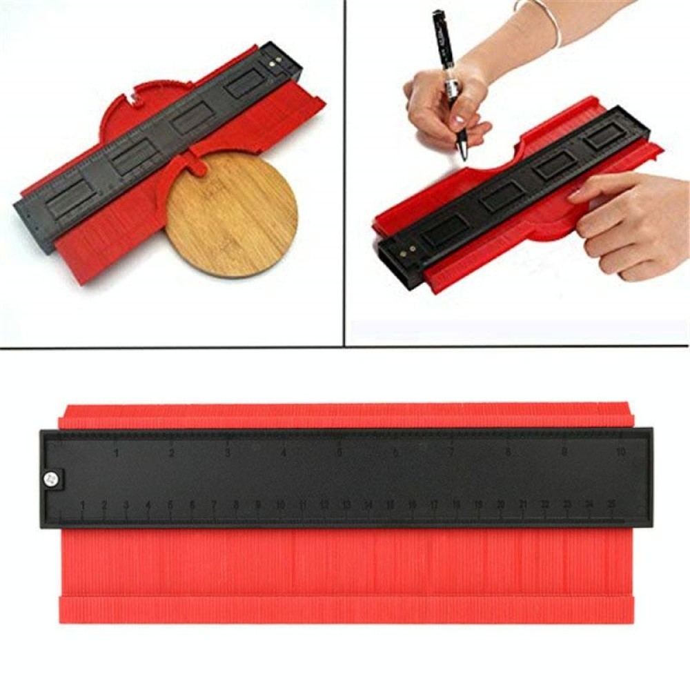 10 Inch Multifunctional Woodwork Irregular Contour Arc Gauge Tool(Red)