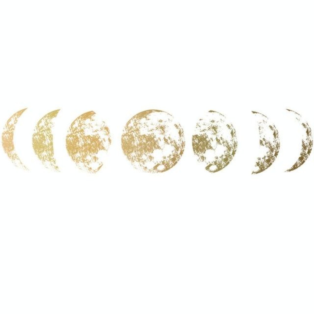 Inkjet Wall Stickers Moon Wallpaper Space Moon Wall Stickers Simple Crescent(Gold)