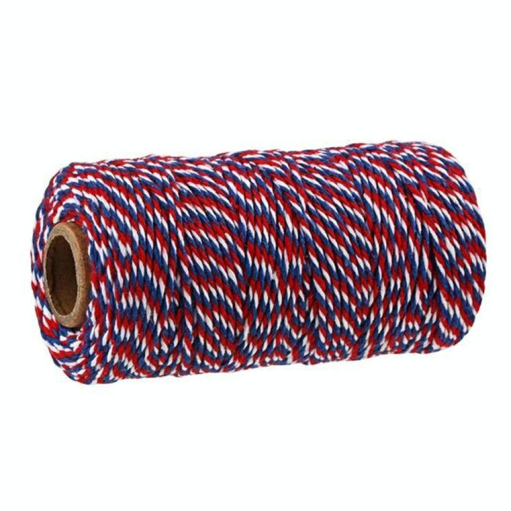 Two-color Cotton Thread Handmade DIY Drawstring Gift Box Packing Rope 2mm Thick (100m / Roll)(20)
