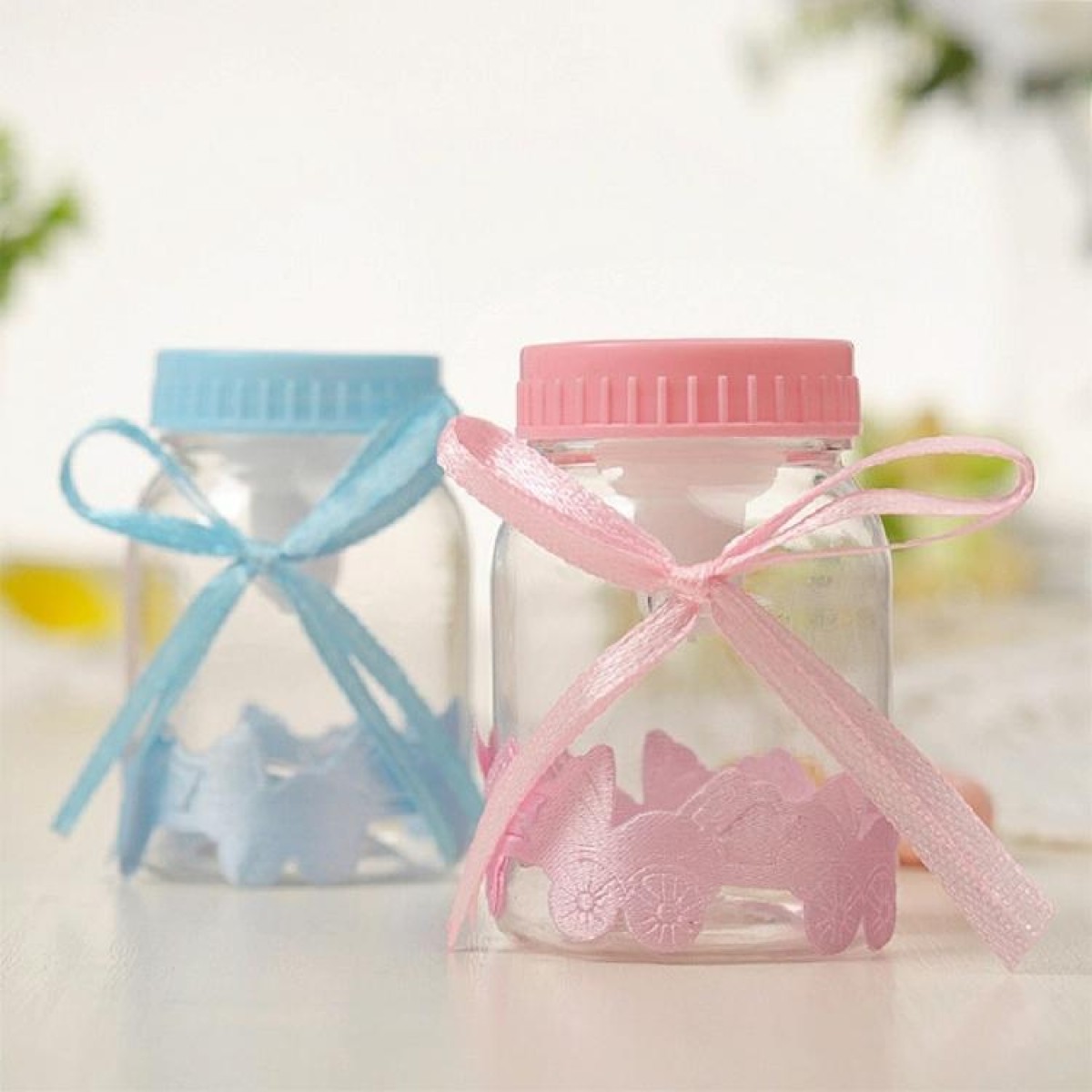 12 PCS Cute Nursing Bottle Wedding Candy Gift Box, Size:9x4cm(Blue)