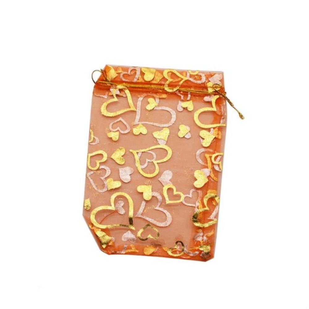 100 PCS Gift Pouches Bag Organza Bags Jewelry Candy Packaging Bags, Size:17x23cm(Orange)