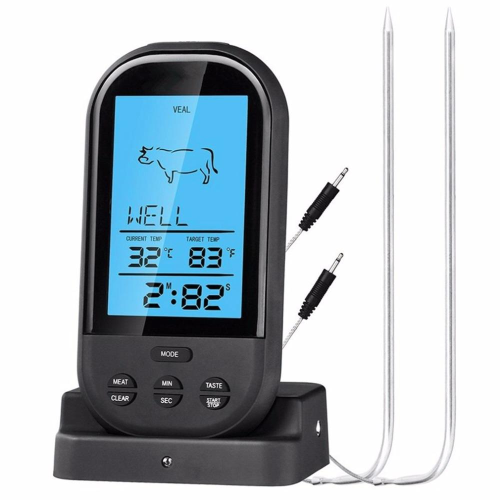 Wireless Digital LCD Display BBQ Thermometer Kitchen Digital Probe Thermometer Barbecue Temperature Tool
