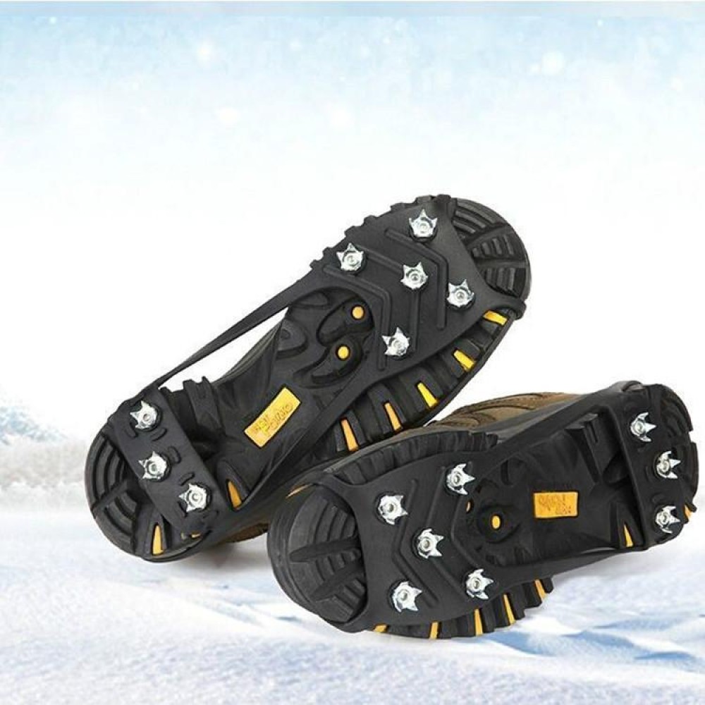 8 Teeth Ice Claw Outdoor Non-slip Shoes Covers for Ice Snow Ground, Size:M（35-39）(Black)