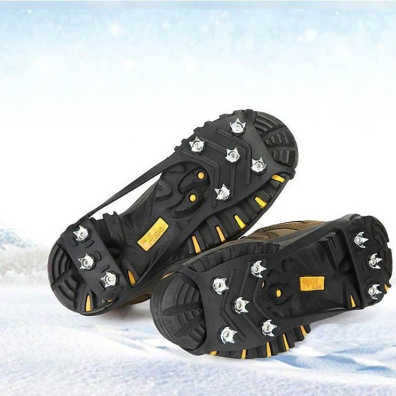 8 Teeth Ice Claw Outdoor Non-slip Shoes Covers for Ice Snow Ground, Size:L（40-44）(Black)