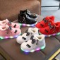 Kids Shoes Baby Infant Girls Eyelash Crystal Bowknot LED Luminous Boots Shoes Sneakers, Size:23(Red)
