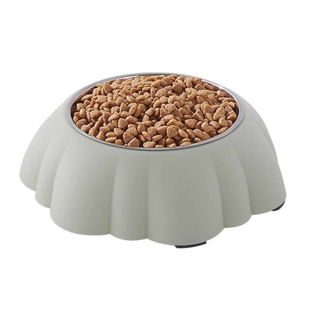 Stainless Steel Plastic Pumpkin Creative Pet Food Bowl(Green)