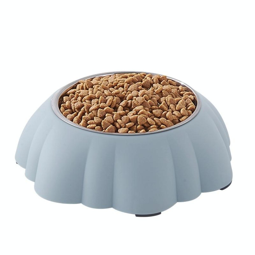 Stainless Steel Plastic Pumpkin Creative Pet Food Bowl(Blue)