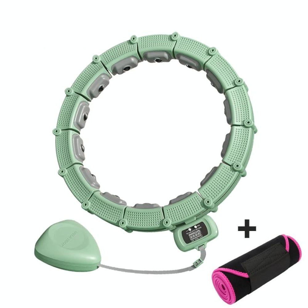 Smart Abdominal Ring Waist Trainer Magnet Massage Loss Weight Exercise Equipment With Belt Green(18 Knots)