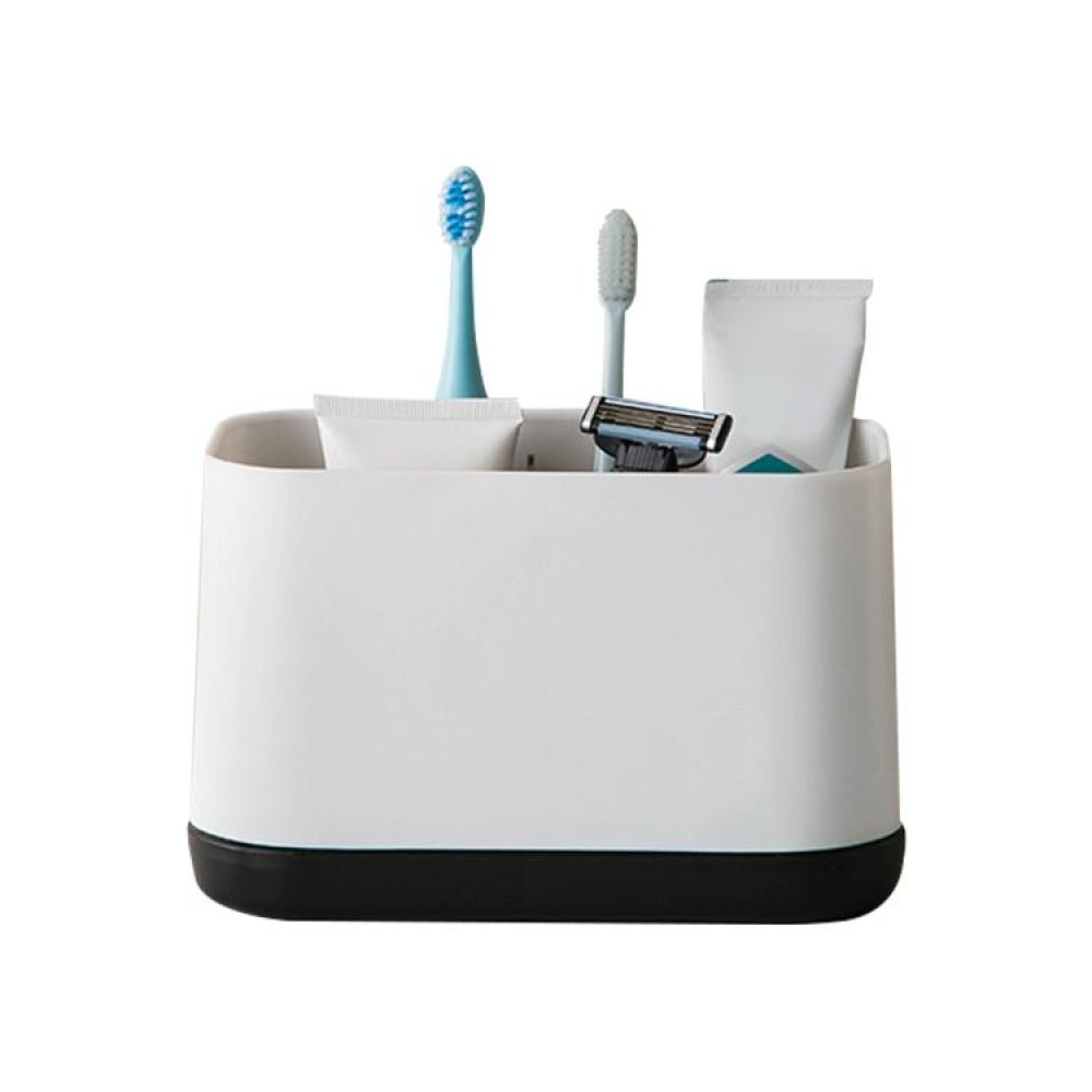 Removable Toothbrush Toothpaste Storage Toilet Set Shelf(Black)