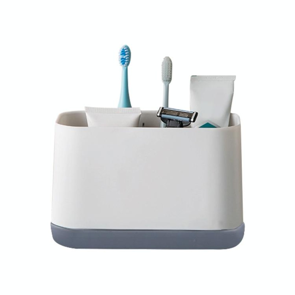Removable Toothbrush Toothpaste Storage Toilet Set Shelf(Gray)