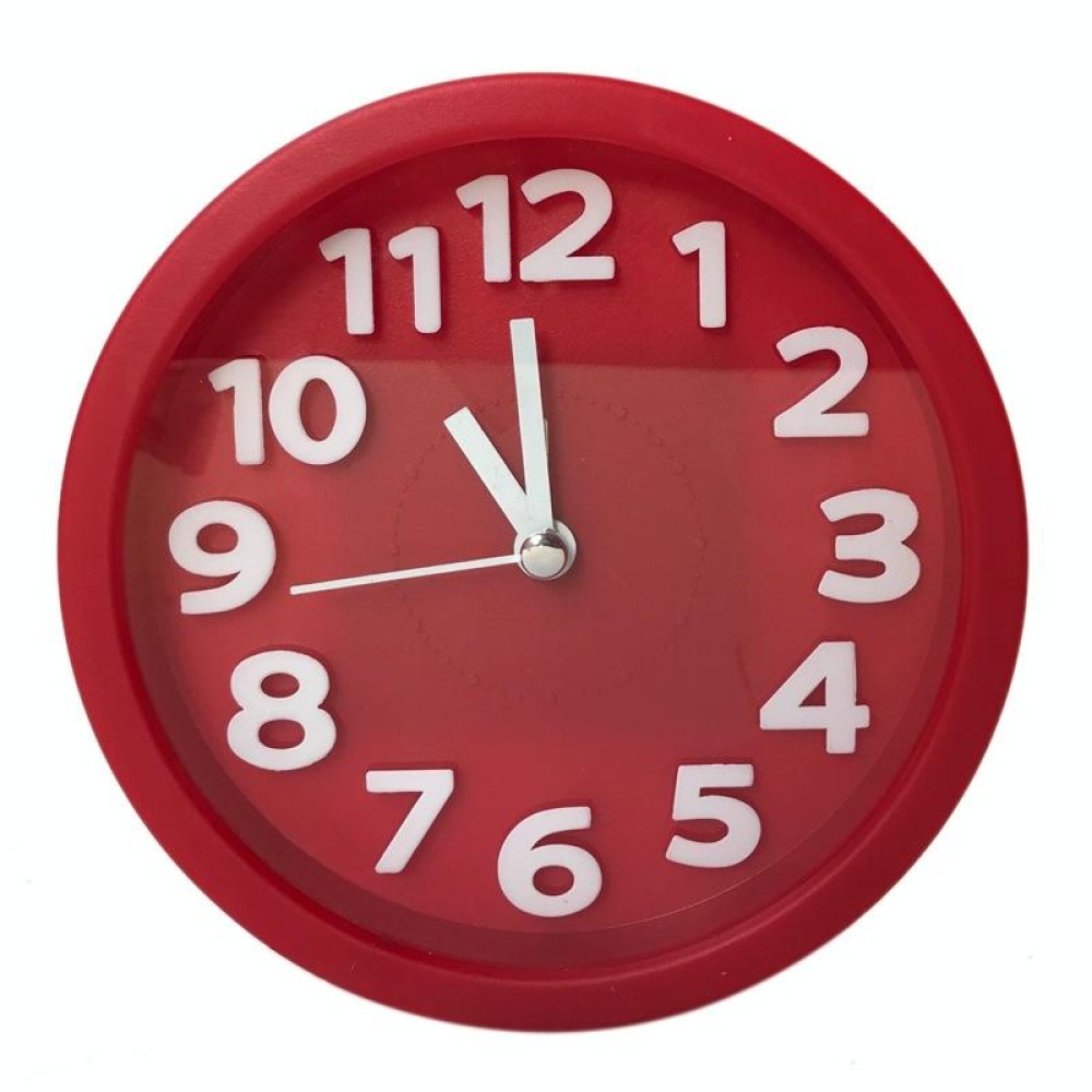 Round 12cm Candy Color Stereo Digital Silent Alarm Clock Children Student Alarm Clock(Red)