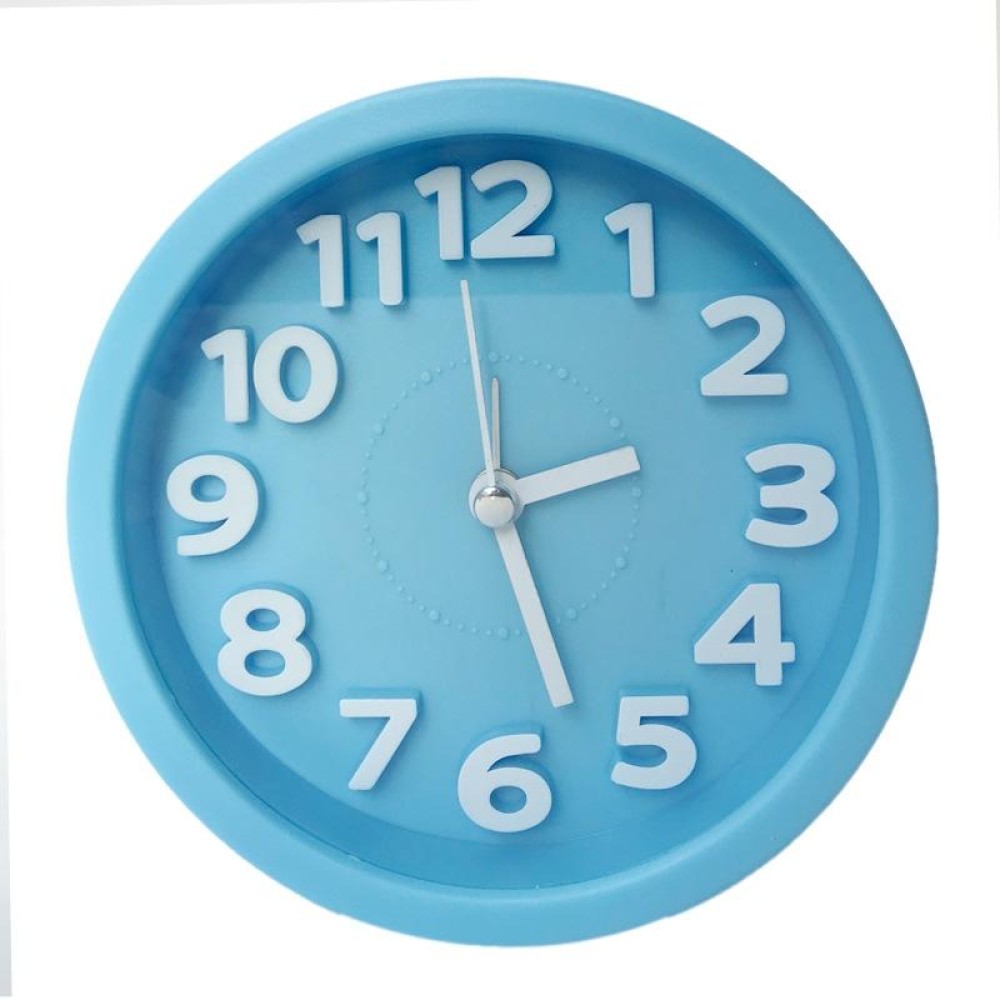 Round 12cm Candy Color Stereo Digital Silent Alarm Clock Children Student Alarm Clock(Blue)