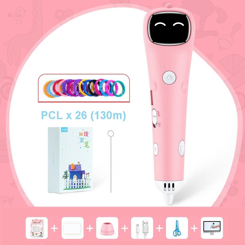 3D Printing Pen Low Temperature Painting Pen With 130m PCL(Pink)