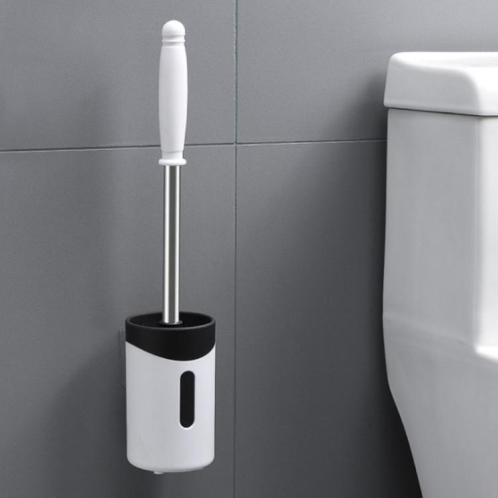 Stainless Steel Wall-mounted Home Soft Brush Toilet Brush(White)