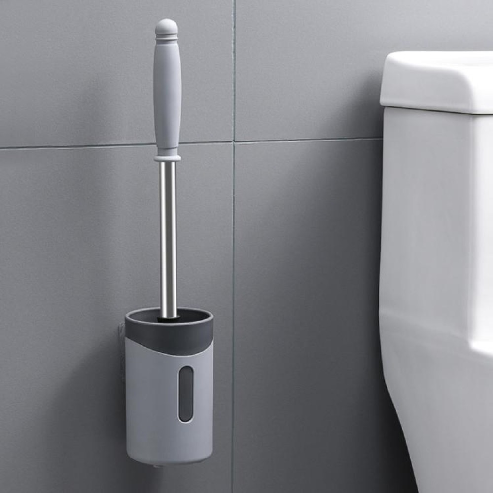 Stainless Steel Wall-mounted Home Soft Brush Toilet Brush(Grey)