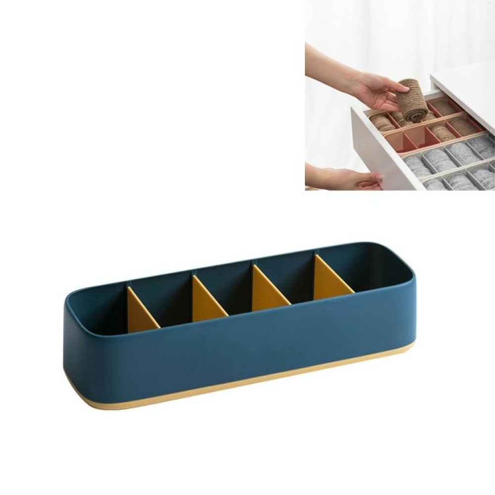 Household Underwear Socks Storage Box Drawer Type Separation and Finishing Box(Dark Blue)