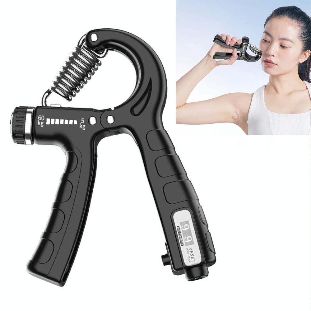 5-60kg Adjustable Mechanical Counting Gripper Finger Strength Training Device(Black)