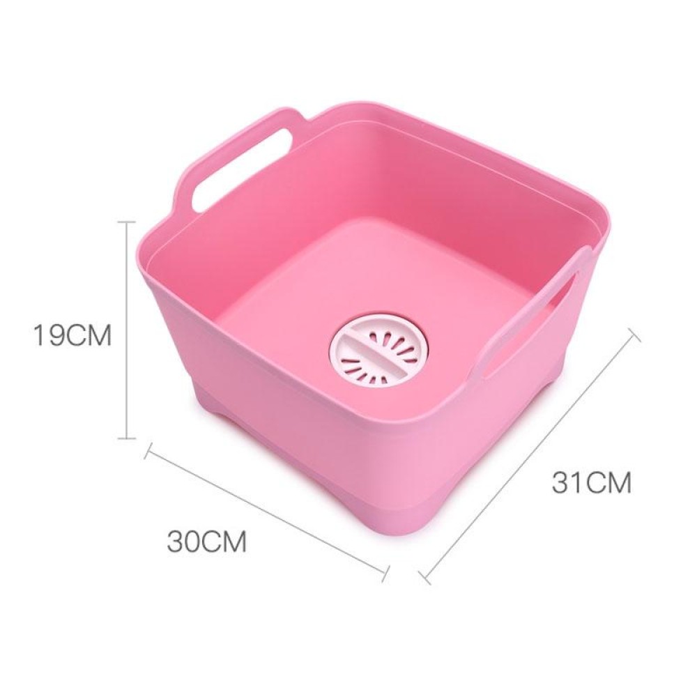 2 PCS Multifunctional Mobile Sink Kitchen Plastic Vegetable Washing Basket Fruit And Vegetable Storage Drain Basket(Pink)
