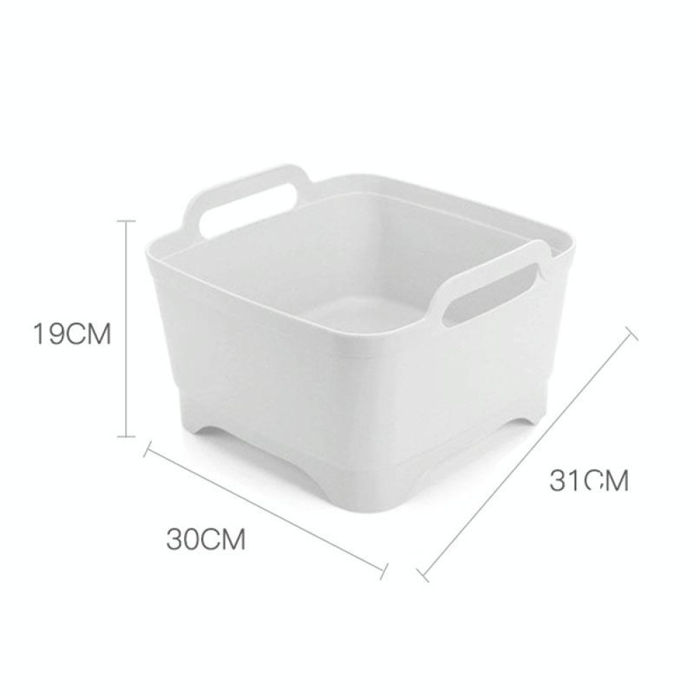 2 PCS Multifunctional Mobile Sink Kitchen Plastic Vegetable Washing Basket Fruit And Vegetable Storage Drain Basket(White)