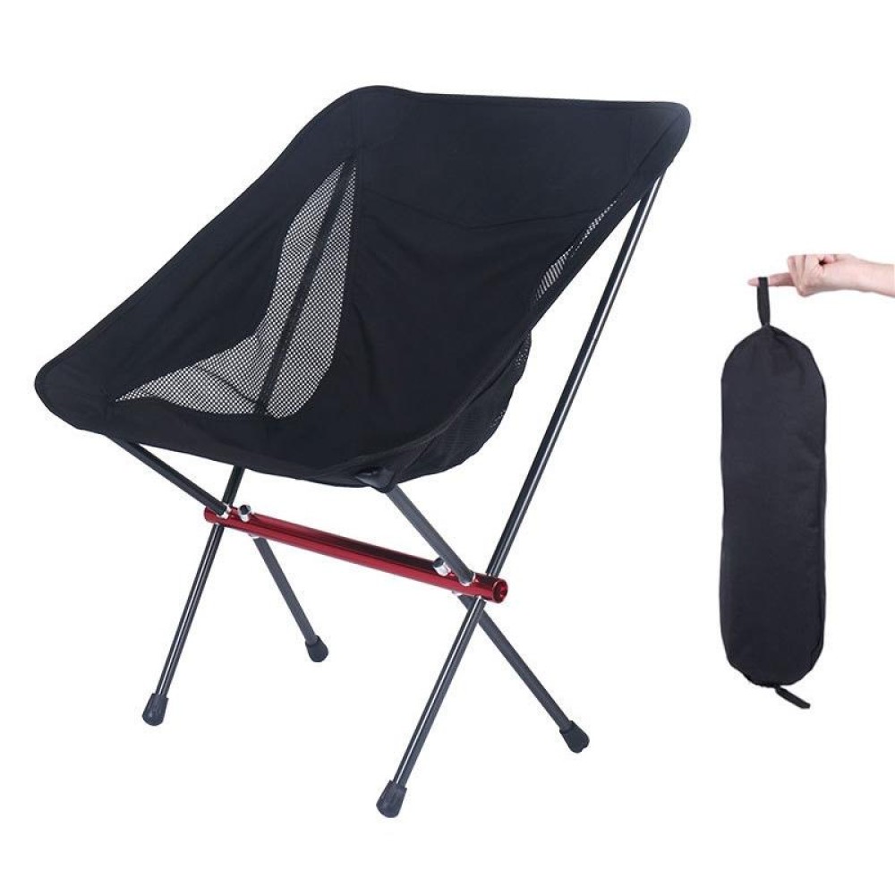 Camping Leisure Fishing Aluminum Alloy Portable Folding Chair, Size:Small(Black)