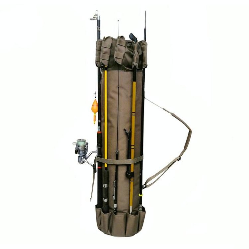 Multifunctional Fishing Rod Bag Fishing Tackle Bag Fishing Supplies,Size: 123x34cm(Brown)