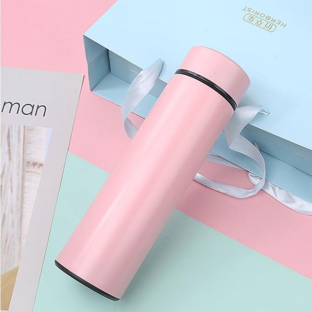 Smart Temperature Display 304 Stainless Steel Vacuum Flask Creative Business Cup For Male And Female Students, Style:High-quality(Pink)