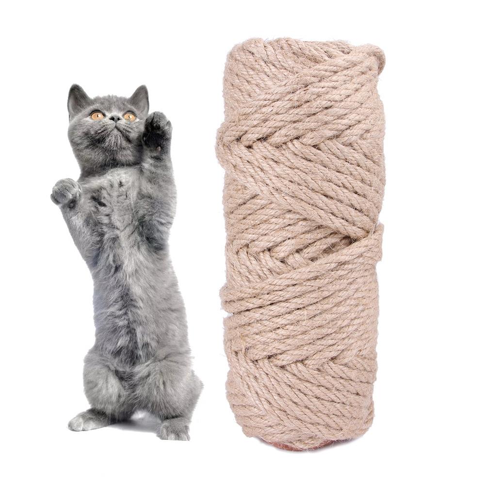 30m Pets Hemp Rope Cat Scratch Board Sword Rope Accessories Protect Cat Grip Toy Grabbing Materials(4mm)