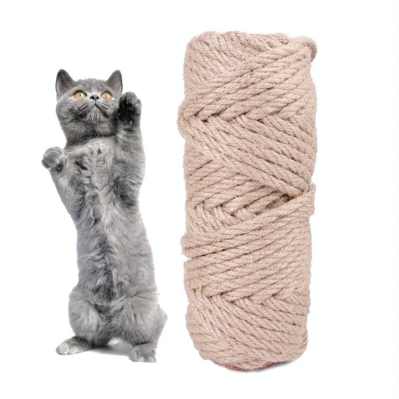 50m Pets Hemp Rope Cat Scratch Board Sword Rope Accessories Protect Cat Grip Toy Grabbing Materials(4mm)