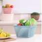 Plastic Storage Basket Household Goods Hollow Drain Basket Kitchen Vegetable Washing Fruit Storage Basket Random Color Delivery