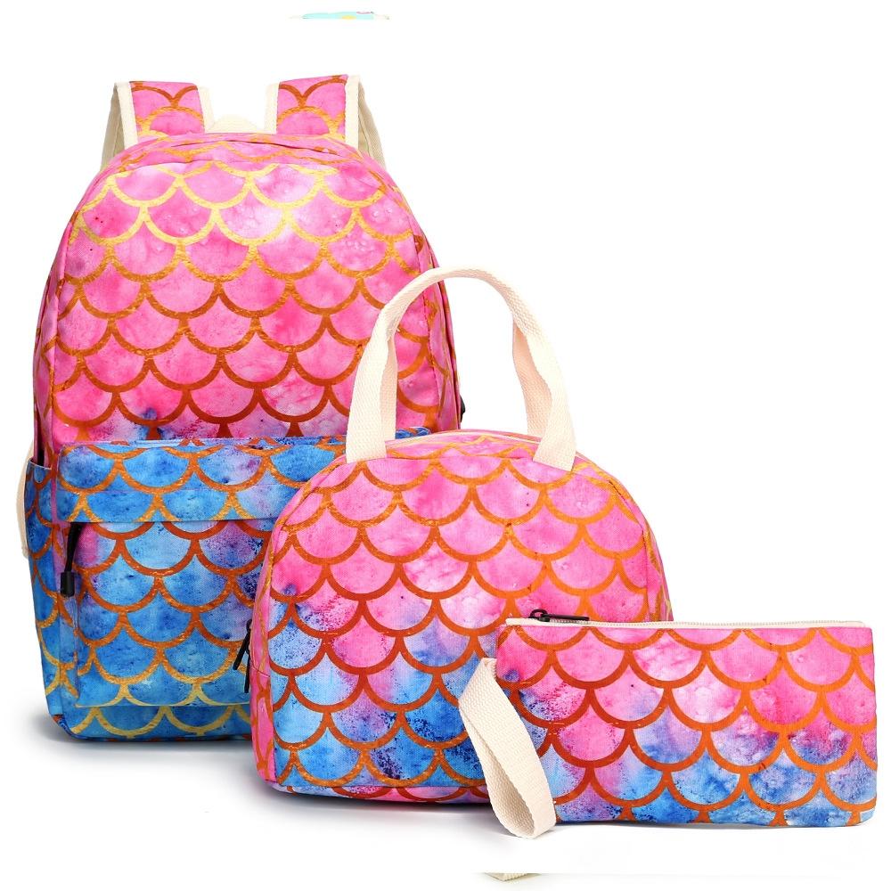 3 in 1 Children Backpack Schoolbag + Meal Bag + Pencil Case, Size: 16 inch(D7-16)