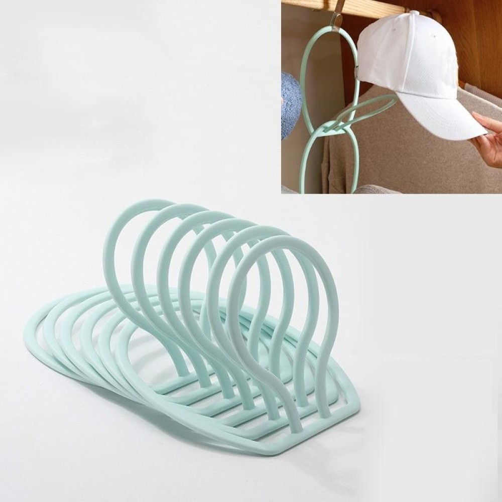 6pcs/pack Multifunctional Hat Storage And Drying Rack Behind The Door Dormitory Scarf Bag Hook(6pcs/pack Grass Green)