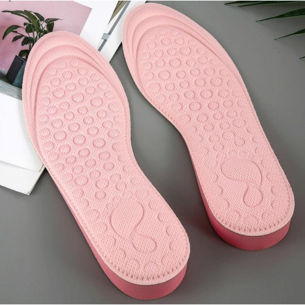 2 Pairs Massage Inner Heightening Insoles Men and Women EVA Breathable Sports Heightening Shoes Full Pad, Size: 39-40(Pink 1.5cm)