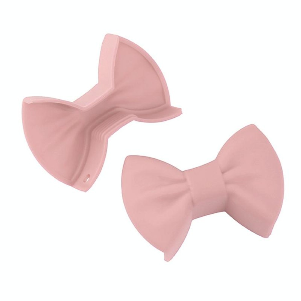 1 Pair Bowknot Silicone Insulation Clip Creative Kitchen Practical Gadgets(Pink)