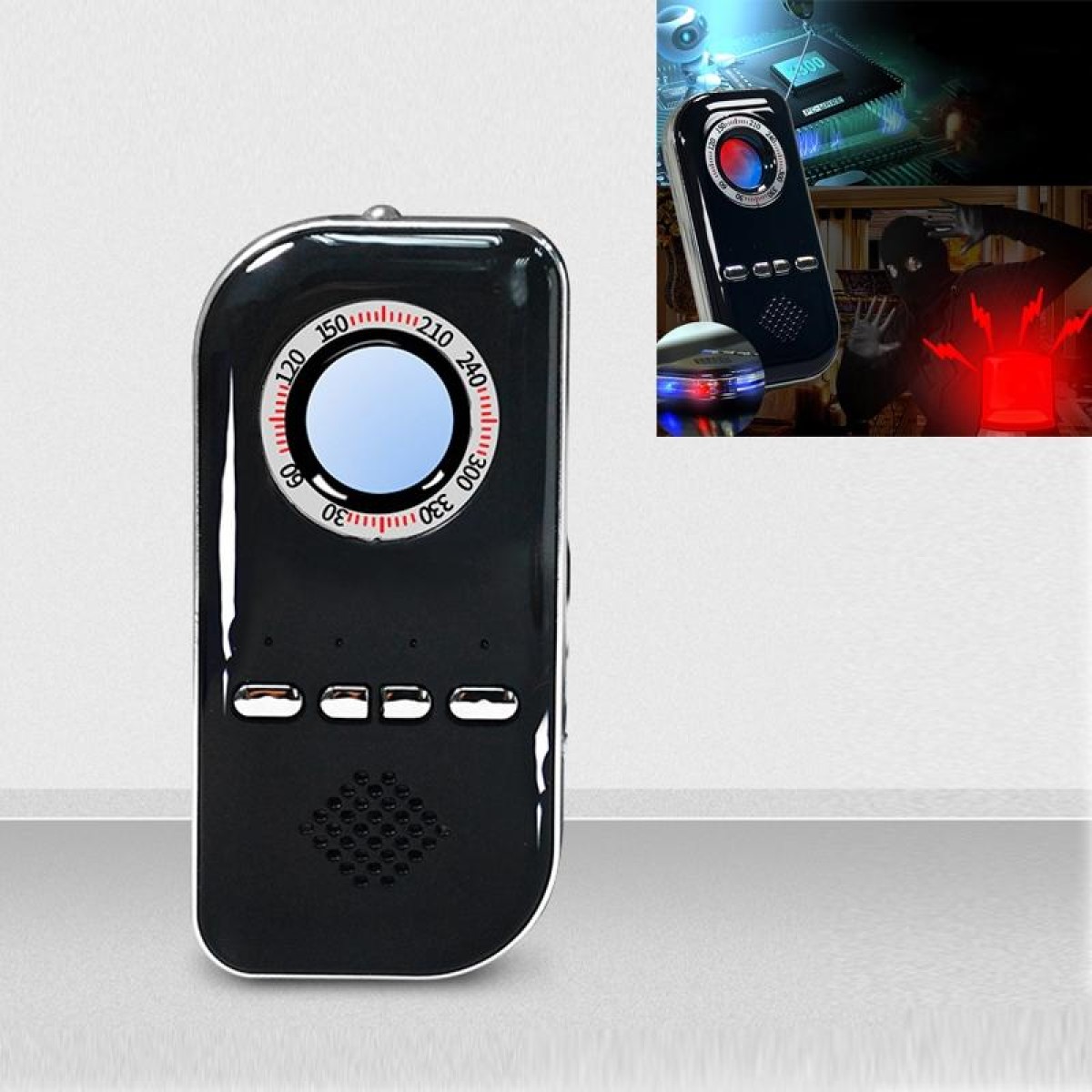 K300 Multifunctional Infrared Detector Ziguang Banknote Detector Hotel Anti-snooping Detection Travel Compass Anti-lost Device(Black)