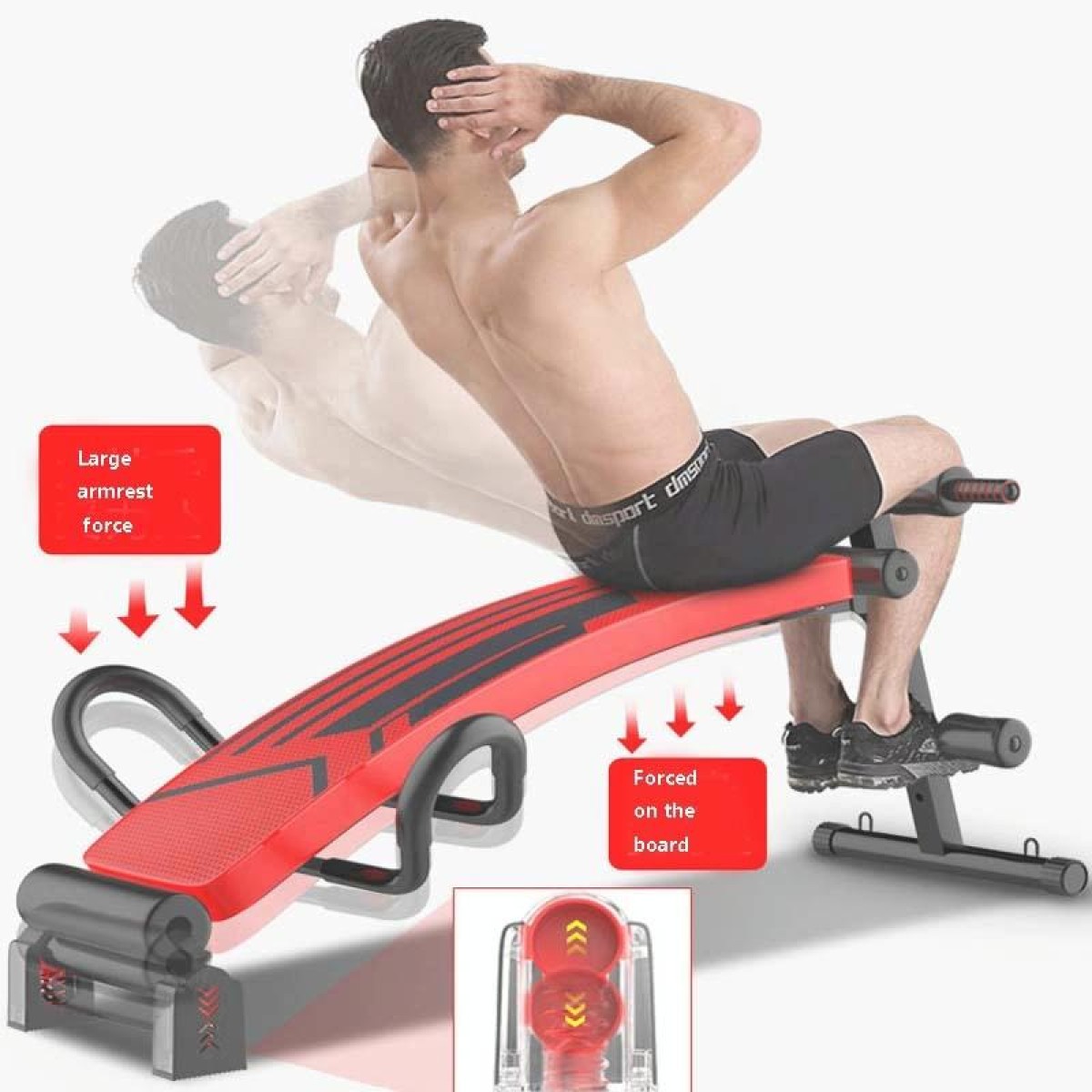 Foldable Sit-up Board For Household Multifunctional Abdomen, Specification: 177P-X2 Black Standard