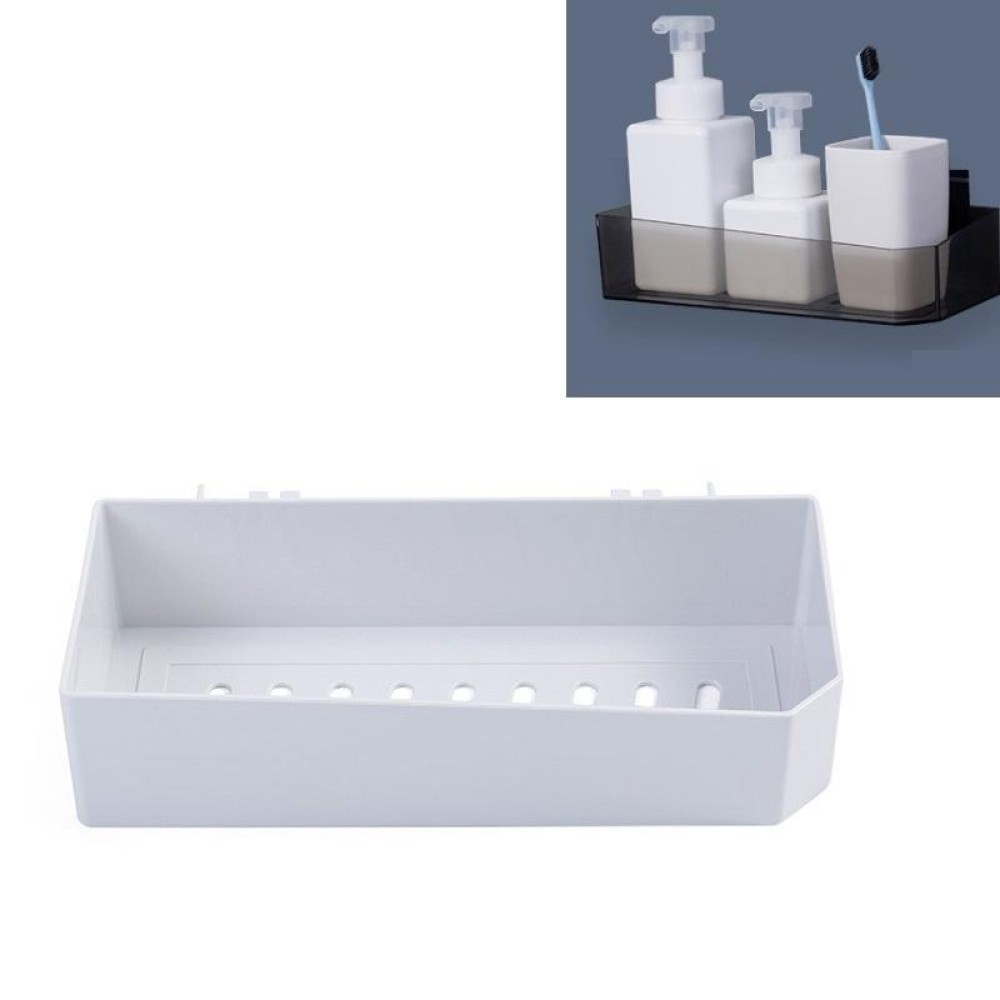3 PCS Bathroom Seamless Non-perforated Shelf Wall Hanging Storage Basket(Solid White)
