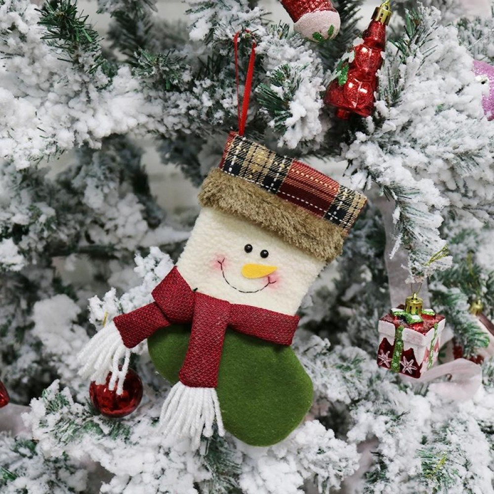 Christmas Socks Gift Bag Christmas Tree Pendant Decoration Socks Creative Christmas Gifts(Snowman)