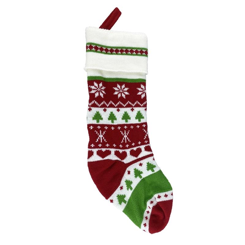 Christmas Decoration Christmas Woolen Socks Gift Bags Children Candy Bags(White)