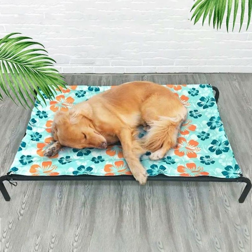 Pet Bed Dog Steel Frame Bed Summer Pet Mat, Specification:Ice Pad+Mesh+Steel Frame, Mesh Size:M  77x60x15cm