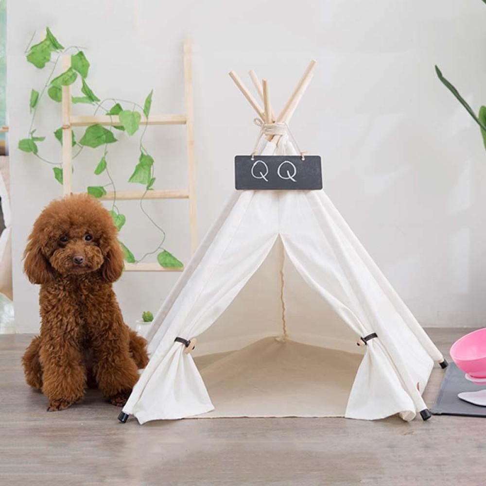 Pure White Pet Tent Nest For Small And Medium Dogs and Cats Foldable Playhouse, Style:Without Cushion, Size:Small 40×40×50cm