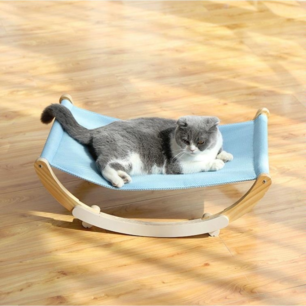 Solid Wood Cat Shaker Breathable Pet Bed(Blue)