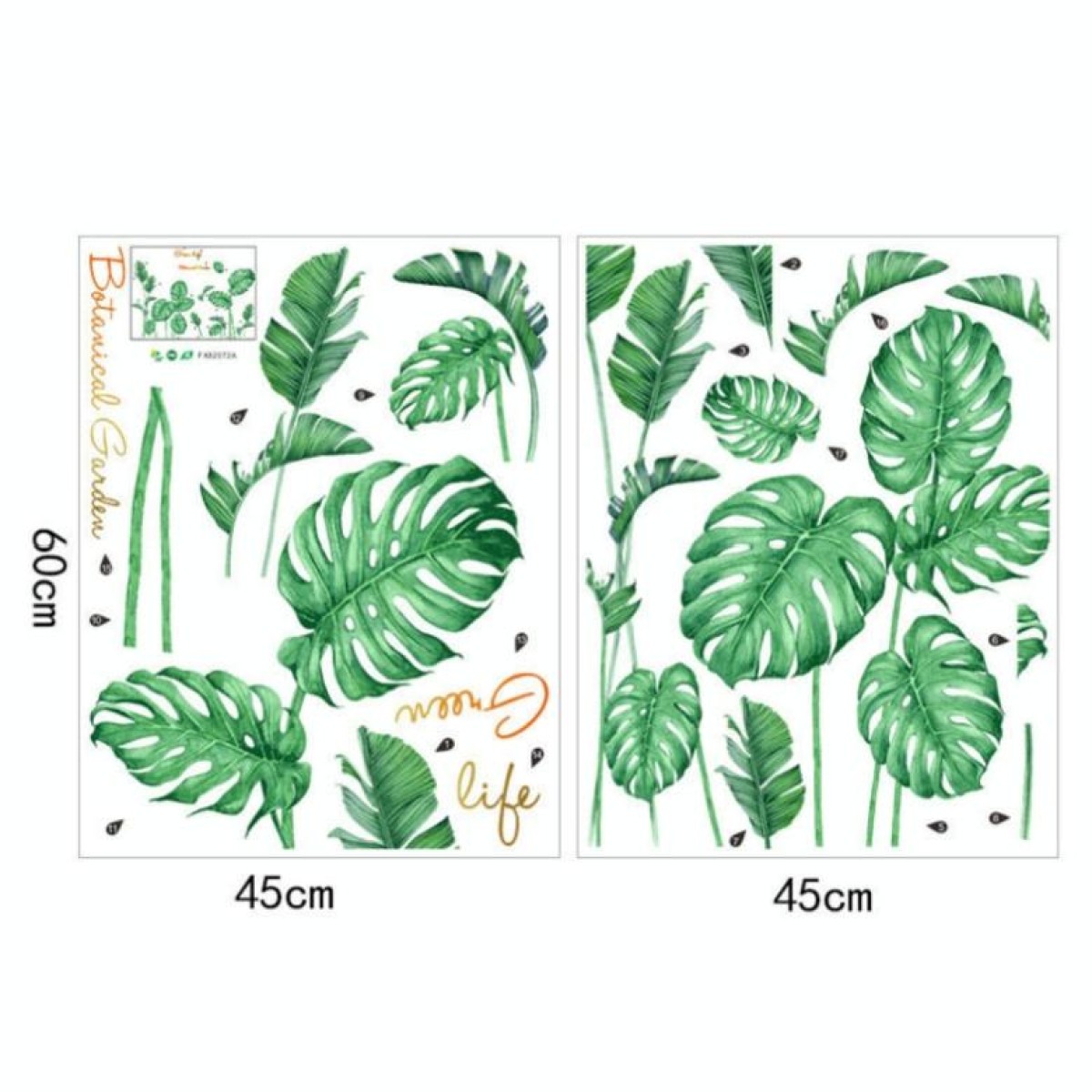 Green Vegetation Home Decoration Self-adhesive Wall Stickers