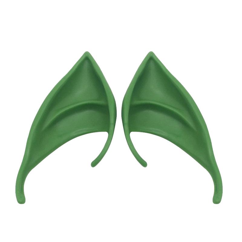 1pair Halloween Elf Latex Ears Cosplay Props, Size: 10cm(Green)
