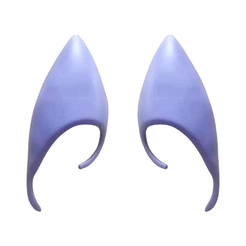 1pair Halloween Elf Latex Ears Cosplay Props, Size:12cm (Purple)