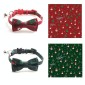 Christmas Snowman & Tree Pattern Pet Collar with Bells, Style:With Bow(Red)