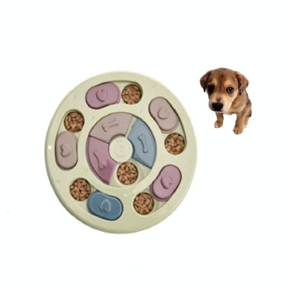 Pet Toy Dog Food Turntable Eating Puzzle Anti-Smashing Dog Bowl Supplies, Style:Round Style(Green)