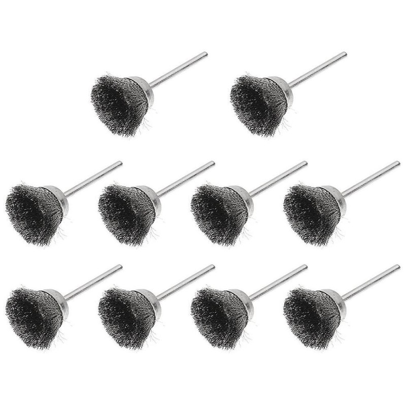 10 PCS Wire Brush Metal Descaling Polishing Brush To Remove Oxide Layer Flat Polishing Brush, Style:Bowl Shape3×25MM