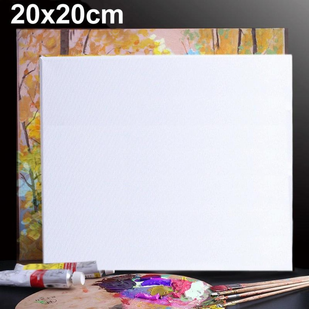 Oil Acrylic Paint White Blank Square Artist Canvas Wooden Board Frame, 20x20cm